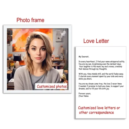 Customized Photos Love Letter Photo Frame Customized Confession Letters Photos Picture Frame Personal Commemorative Gift